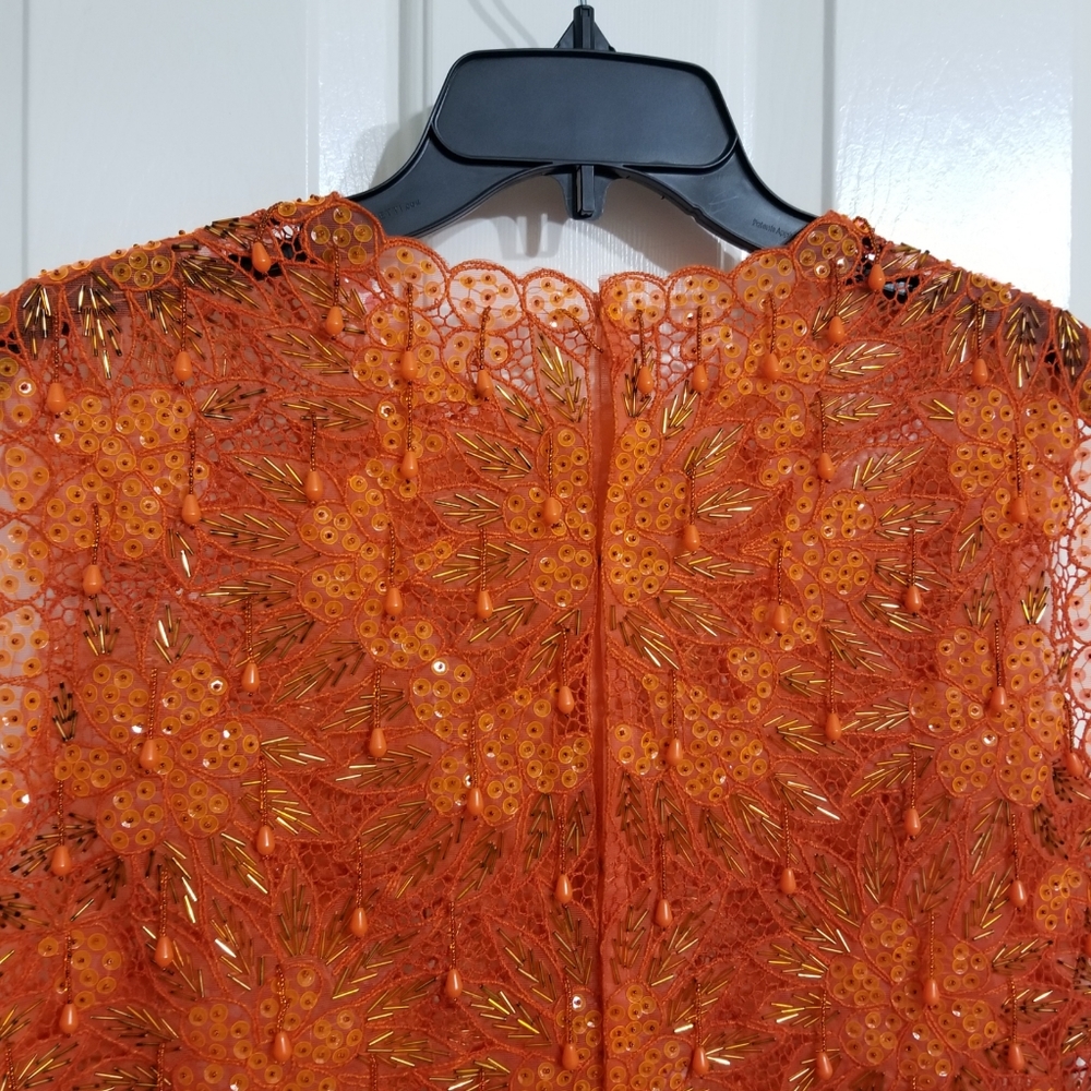 Vintage orange beaded top - Picture 4 of 5